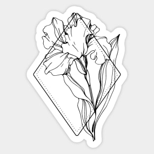 February Birth Flower Iris Sticker